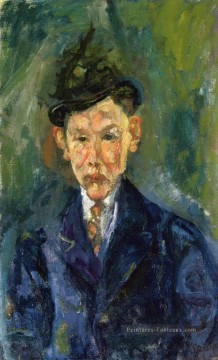 Expressionisme œuvres - jeune homme utilisant un petit chapeau Chaim Soutine Expressionism